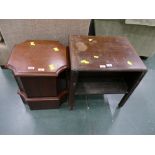 Victorian mahogany low bedside cabinet and Victorian mahogany commode