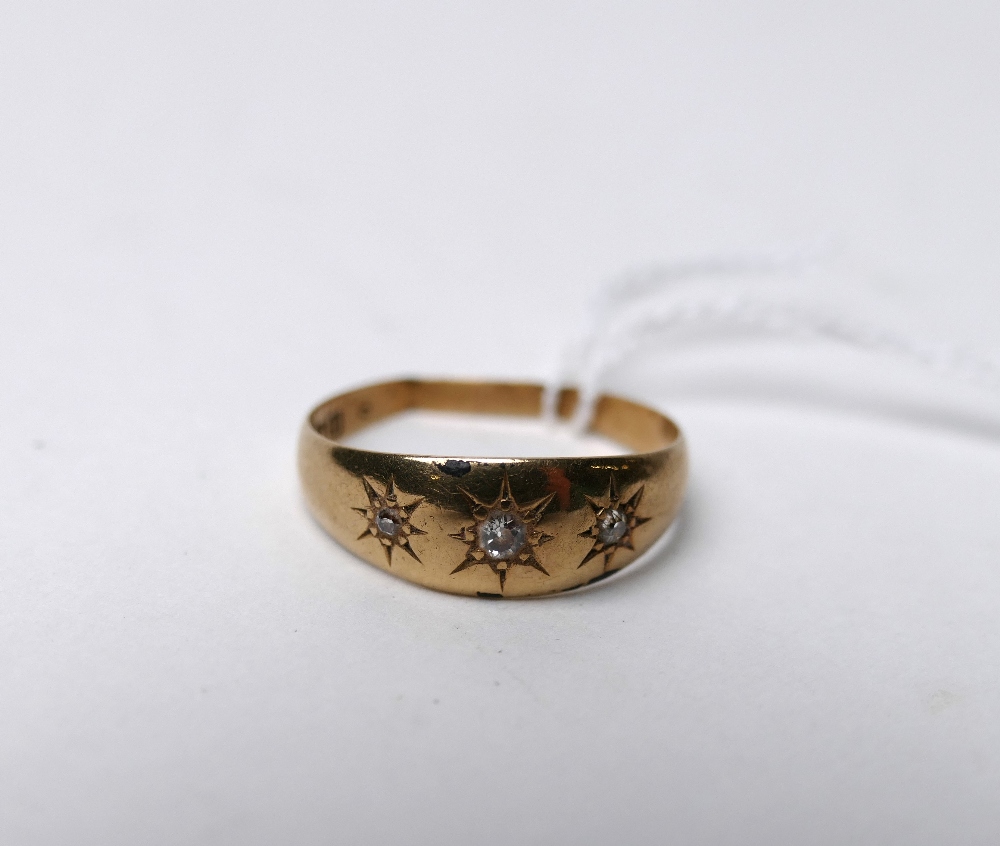 Victorian 18 ct gold and diamond ring,