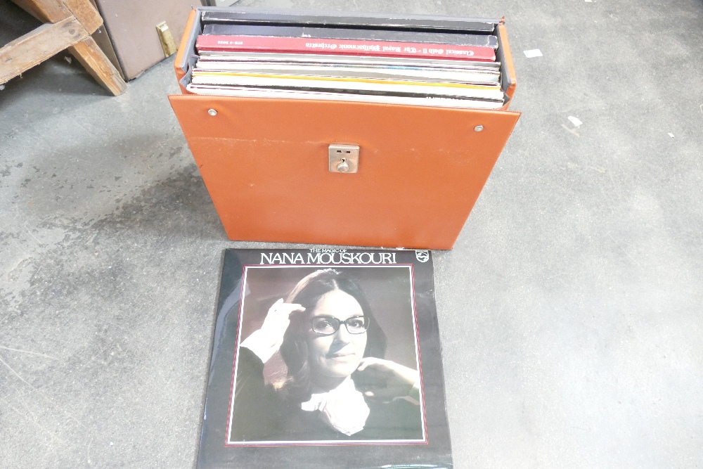 Record case and vinyl albums,