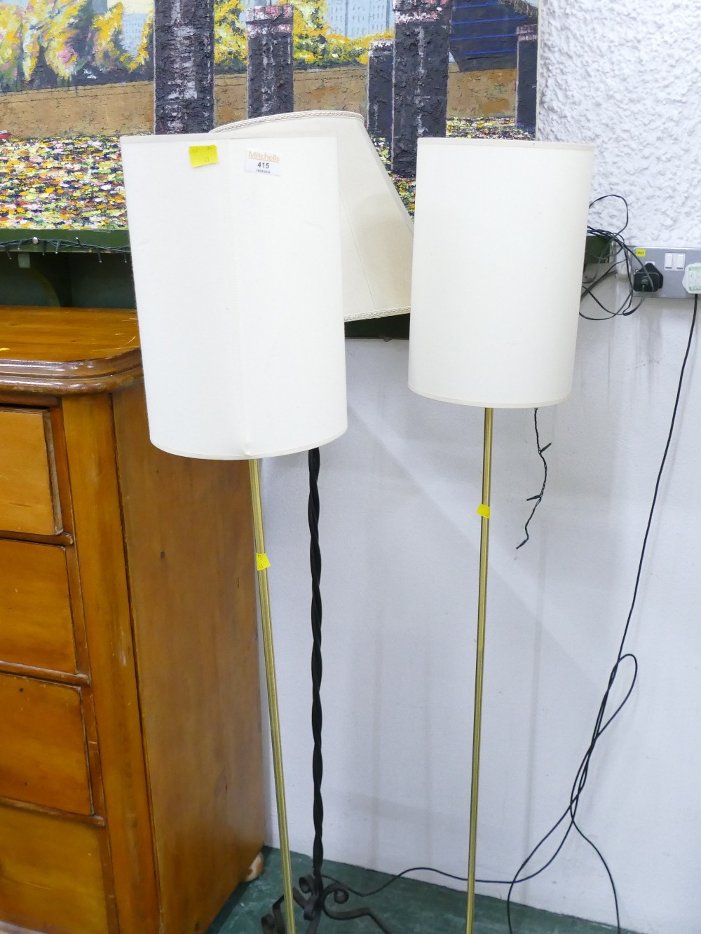 Three standard lamps