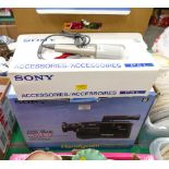 Sony video camera and boxed Sony Pal accessory