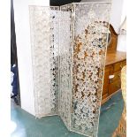 Three section folding screen with floral sparkly decoration