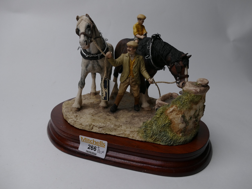 Border Fine Arts limited edition figure, farmer and cart horses "You Can Lead a Horse To Water", - Image 2 of 2