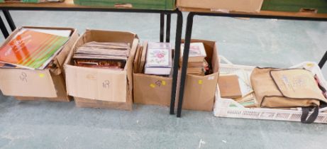 Five boxes of books, vinyl albums,