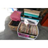 Boxes of vinyl albums and singles,
