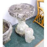 Composite garden birdbath and bark effect stand