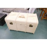 Cream painted travel trunk