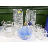 Cut glass vases,