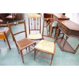 Three mismatched Edwardian occasional chairs