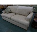 Modern cream beige upholstered two seater settee