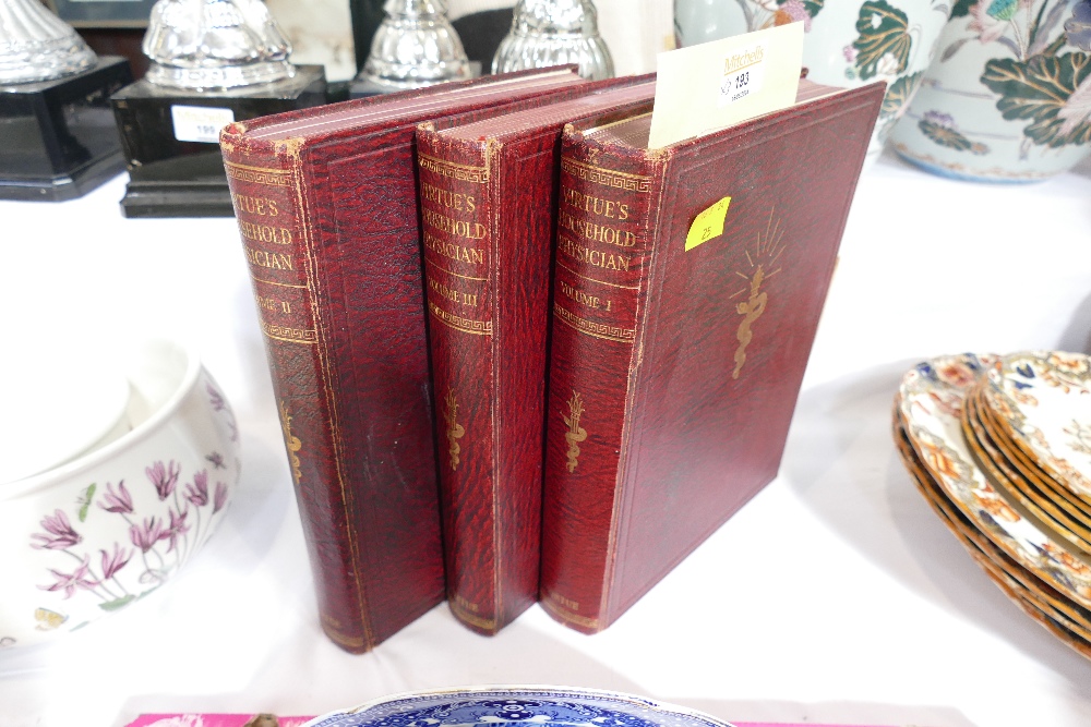 Three volumes of "Virtue's Household Physician"