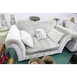 Modern silver buttoned love/snuggle chair
