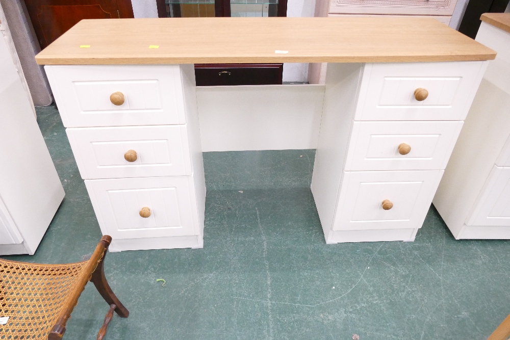 Modern cream and oak effect desk