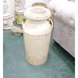 Cream painted milk churn