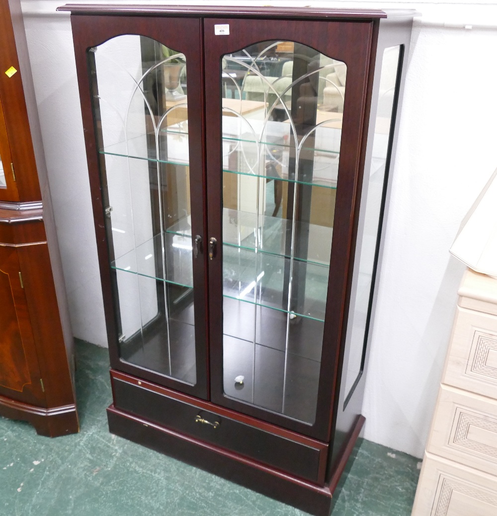 Mahogany veneered display/book unit