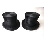 Two top hats by Tress & Co of London and S.