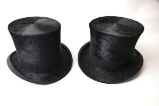 Two top hats by Tress & Co of London and S.