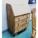 Stripped oak bureau