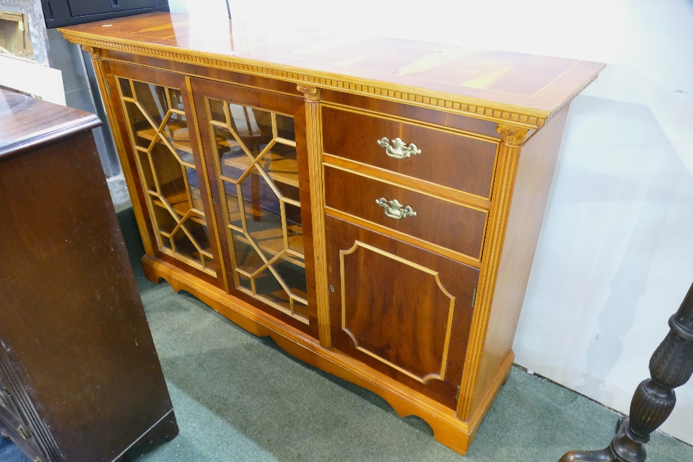 Yew wood effect sideboard,