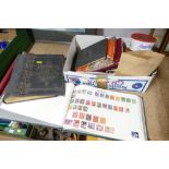 Quantity of stamp albums with contents and loose stamps