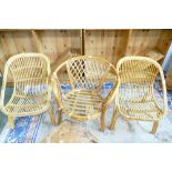 Three bamboo conservatory chairs