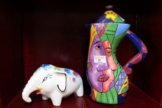 Picasso inspired coffee pot by Muzeum, 30 cm high,