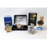 Gentlemen's wristwatches including Seiko, Casio,