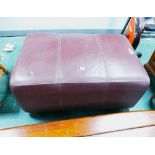 Brown leather footstool