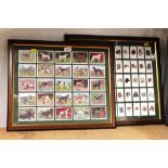 Two framed cigarette card collections, Wills and Players,