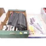 Box of Scalextric racing track,