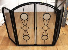 Three fold firescreen with opening front