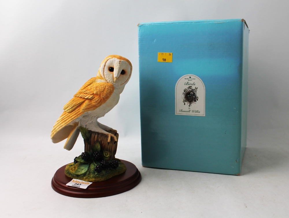 Border Fine Arts Barn Owl and Brambles by Russell Willis with box - Image 5 of 6