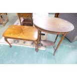 1950's occasional table and Edwardian oval shaped occasional table