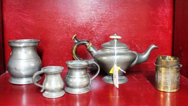 Pewter Aladdin miniature teapot,