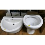 Toilet and ceramic basin