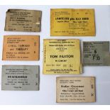 Vintage concert ticket stubs from 1970's including Lindisfarne at Newcastle Polytechnique January