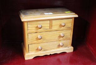 Miniature pine set of drawers,