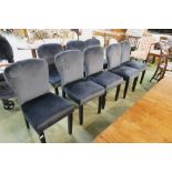 Eight as new black velvet effect chairs