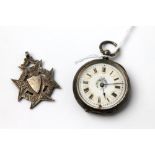 Silver ladies fob watch and silver star fob weighing 7.