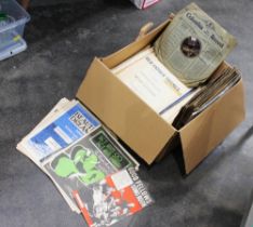 Box of sheet music and Bakelite records