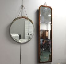 Oblong mirror, 125 cm long,