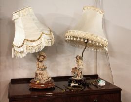 Two lamps with figural bases,