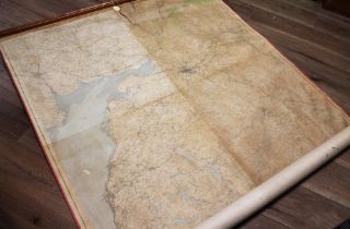 Rolled canvas map of Cumbria and The Scottish Borders showing the Solway Firth