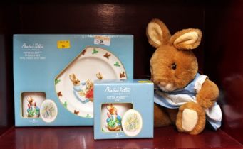 Boxed Beatrix Potter Peter Rabbit nursery set and mug and Bunnykins Rabbit Teddy bear