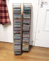 Two racks of CD's