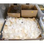 Three boxes of glassware