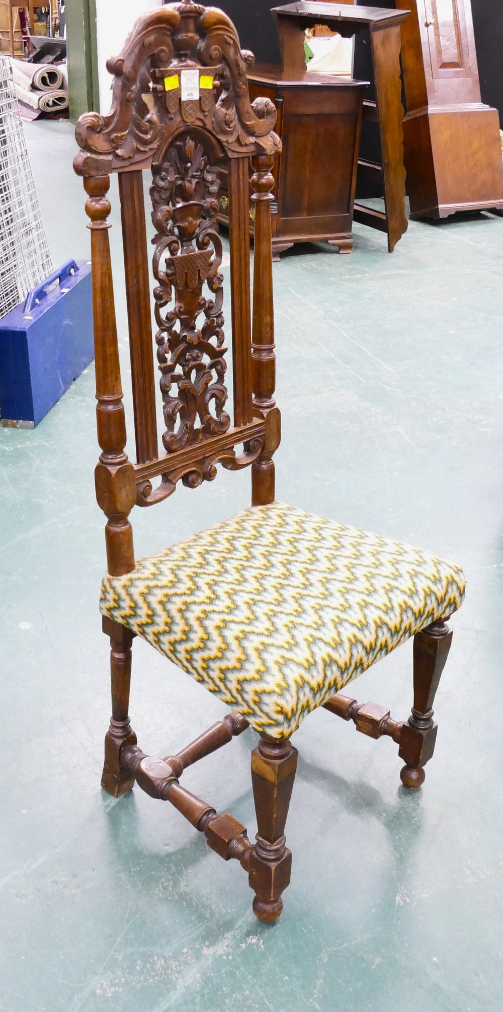 19th century hall chair, in the 17th century Dutch style,