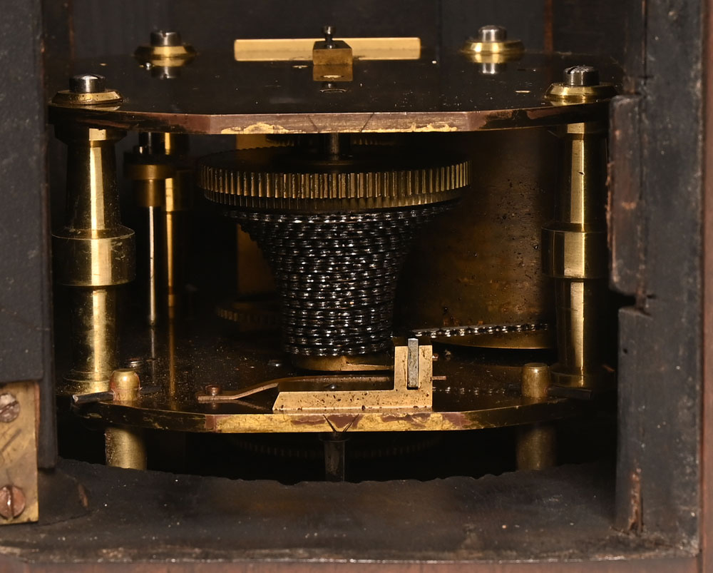 A 19th century mahogany and silver coloured metal strung octagonal cased clock, - Image 2 of 8