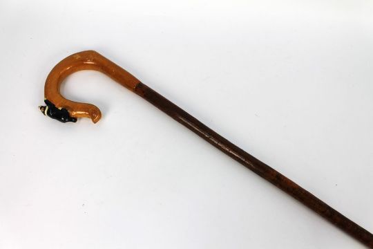 A walking stick with carved wooden handle, with Collie dog. Height 135 cm. - Image 2 of 3