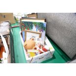 Pictures, prints and money box,